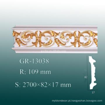 2015 Mais recente exterior e interior decorativo PU Cornice moldagem para telhado e parede